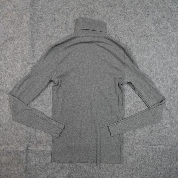 Ralph Lauren Top Womens Large Turtleneck Ribbed Stretch Gray Minimalist Casual - Picture 2 of 8